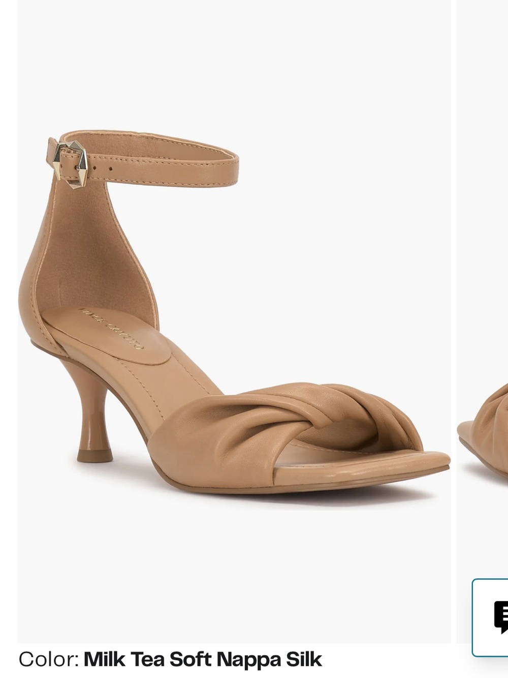 Vince Camuto Tan Knotted Ankle-Strap Sandal